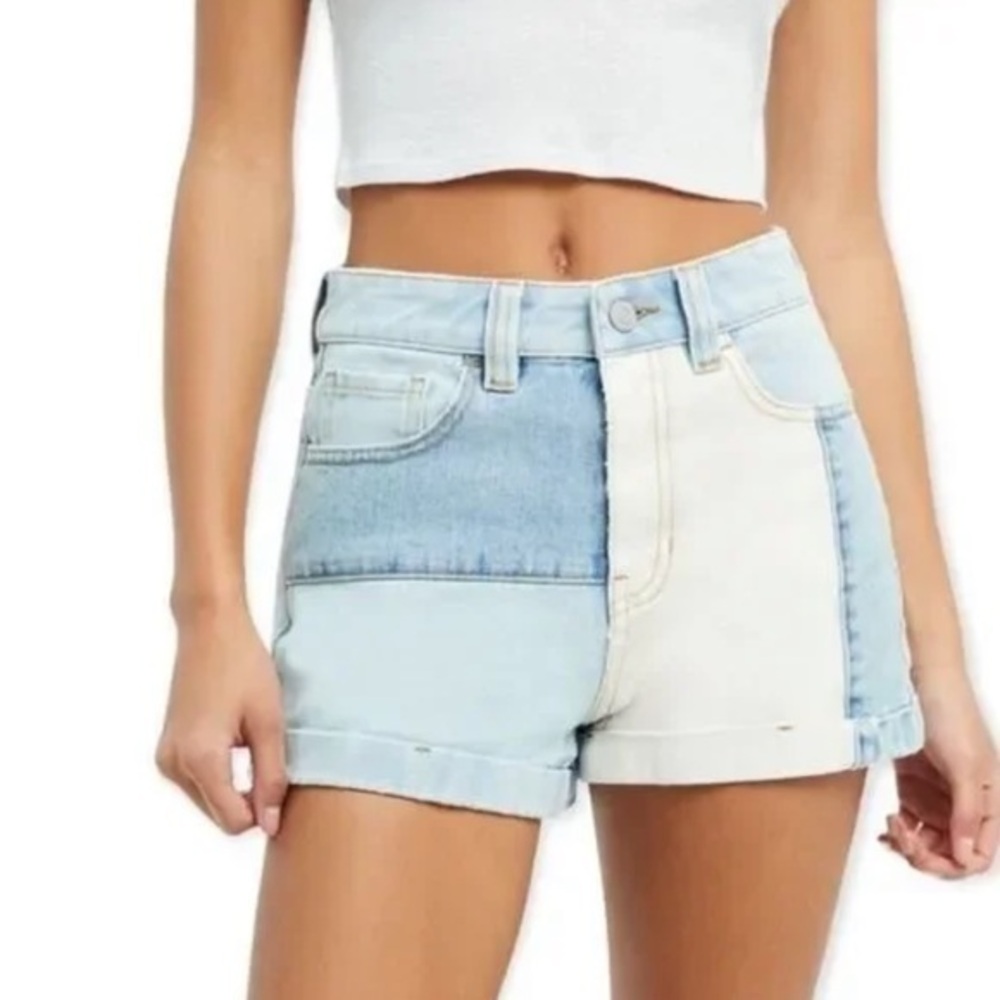 PacSun Patchwork Mom Shorts Size 27 color Blue/White